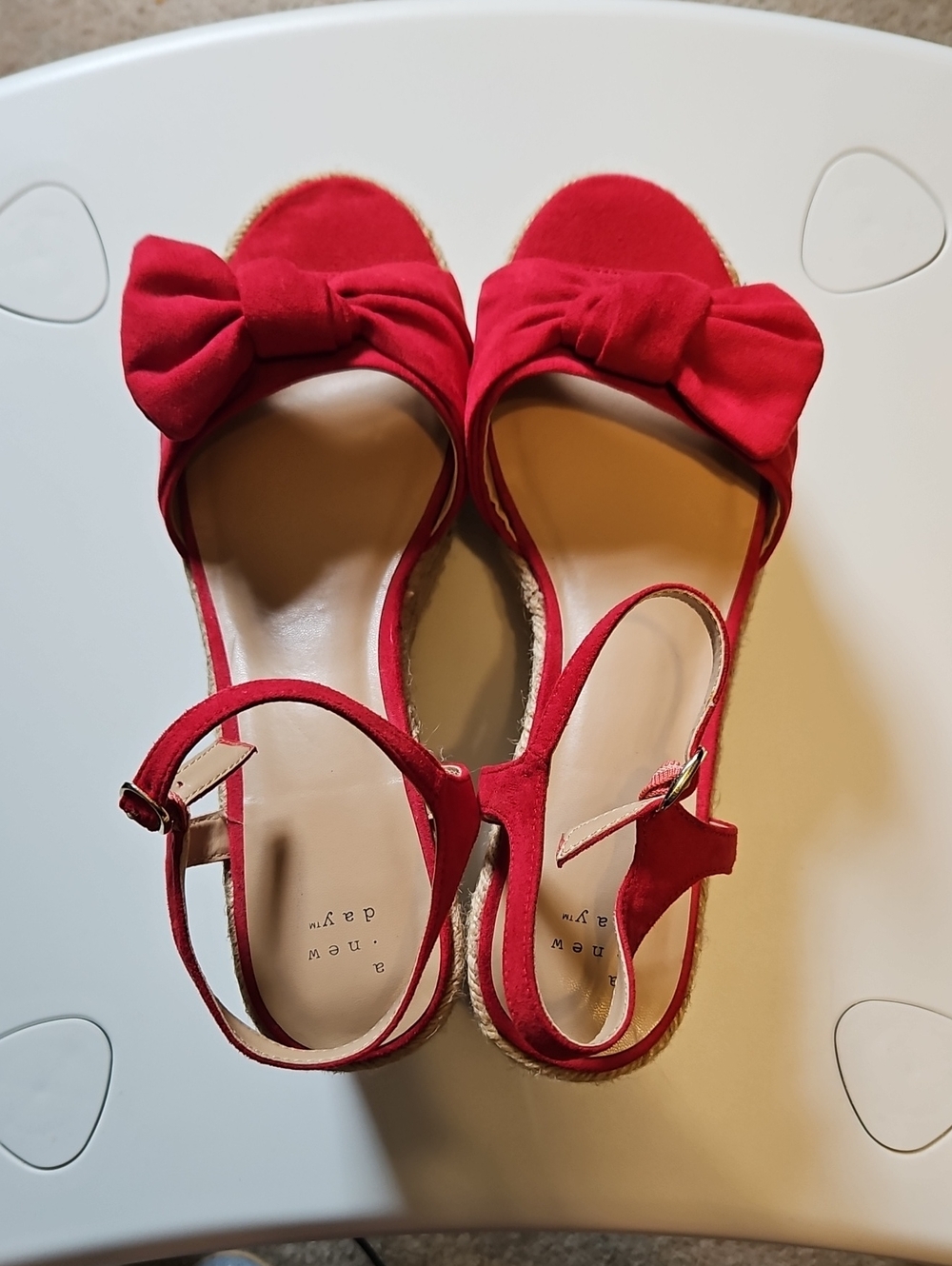 a new day Red Bow Slingback Espadrille Sandals